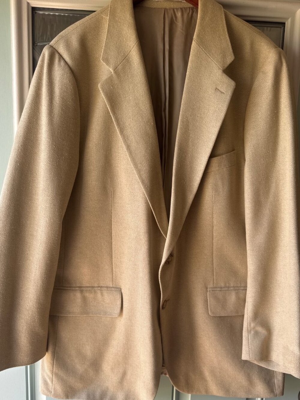 Vintage Ralph Lauren 44R Silk Herringbone Blazer Sport Coat Tan Canada
